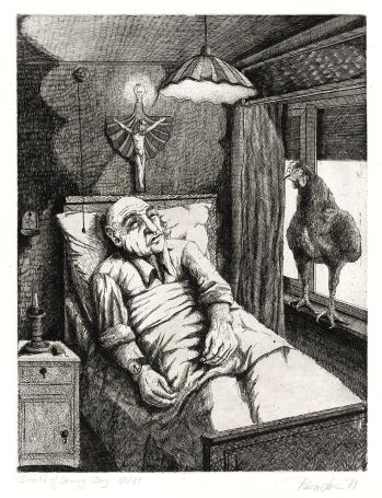 Gesigneerd kunstwerk van de Belgische etser Luc Piron