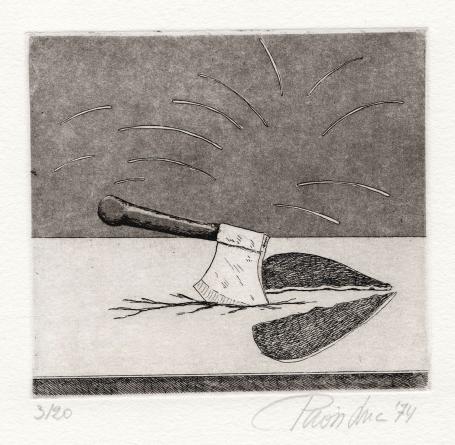 Gesigneerd kunstwerk van de Belgische etser Luc Piron