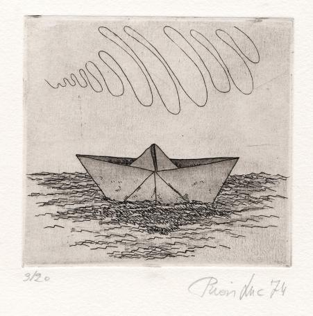 Gesigneerd kunstwerk van de Belgische etser Luc Piron