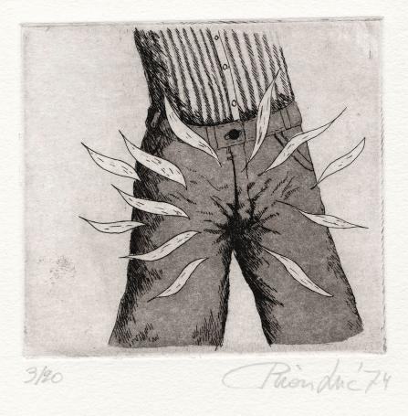 Gesigneerd kunstwerk van de Belgische etser Luc Piron