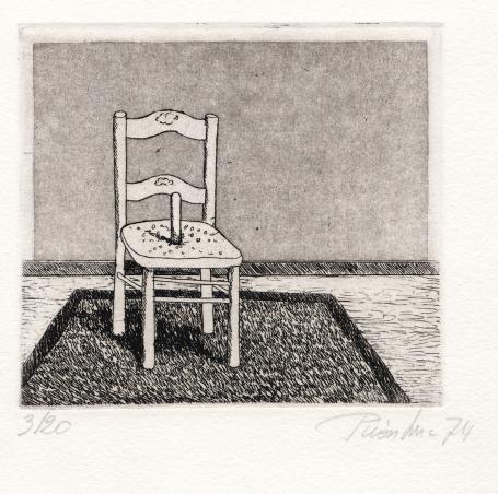 Gesigneerd kunstwerk van de Belgische etser Luc Piron