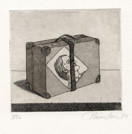Gesigneerd kunstwerk van de Belgische etser Luc Piron