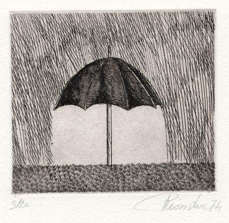 Gesigneerd kunstwerk van de Belgische etser Luc Piron