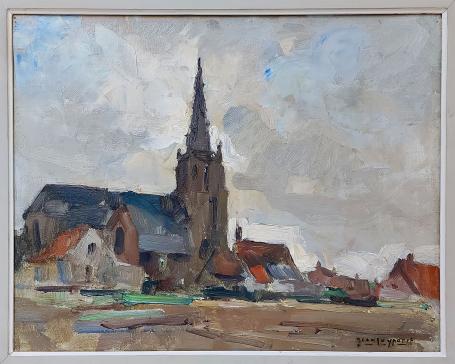 Landschap geschilderd door Jean Luypaert