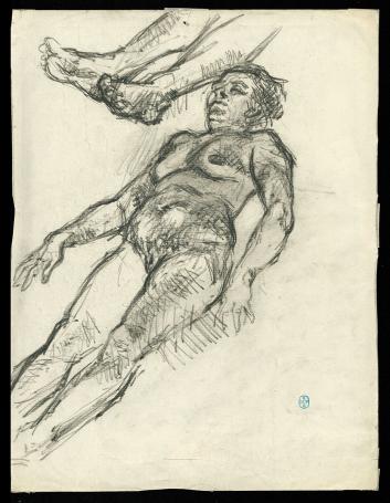 tekening van de Belgische kunstenaar Lucien van der Borcht