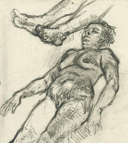 Tekening van Belgische kunstschilder Lucien van der Borcht