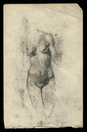 Naakttekening van de Belgische kunstenaar Lucien van der Borcht