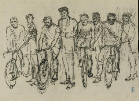 Potloodtekening van Belgische kunstschilder Lucien van der Borcht