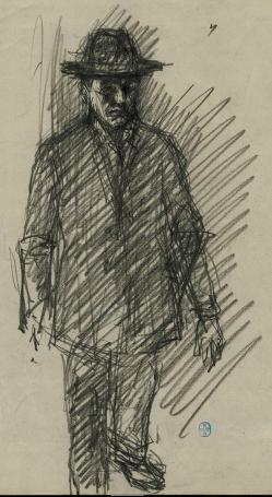 Potloodtekening van Belgische kunstschilder Lucien van der Borcht