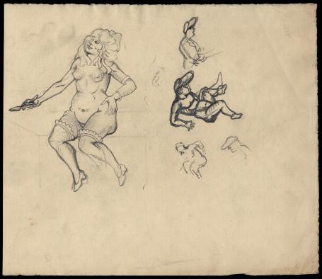 Schetsen van de Belgische kunstenaar Lucien van der Borcht