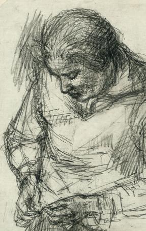 Tekening van Belgische kunstschilder Lucien van der Borcht