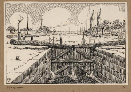 Grafisch kunstwerk van de Belgische kunstenaar Maurice Pauwaert