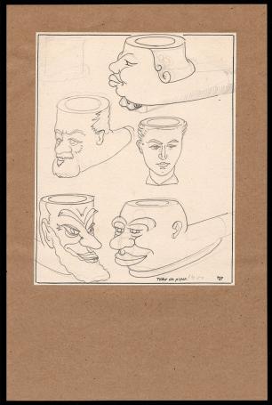 Pentekening van kunstenaar Maurice Pauwaert
