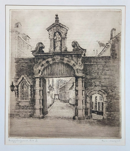 Belgische etser Romain Malfliet met een grote ets