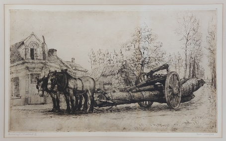 Belgische etser Romain Malfliet met een ets