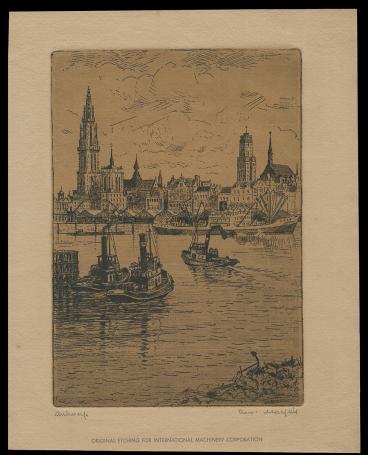 Gesigneerde ets van Romain Malfliet kopen