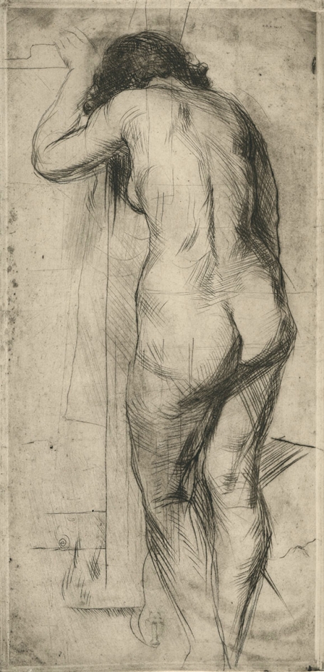 Belgische etser R. Malfliet met een ets