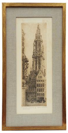 Gesigneerde ets van Romain Malfliet