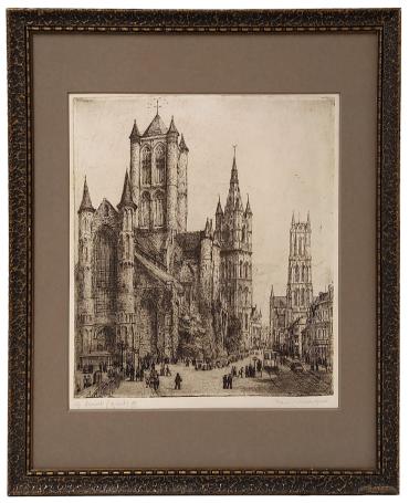 Gesigneerde ets van Romain Malfliet kopen