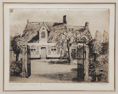 Belgische etser Romain Malfliet met een ets