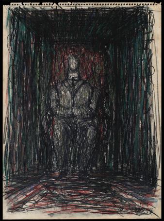 Marcel Maeyer met een potloodtekening