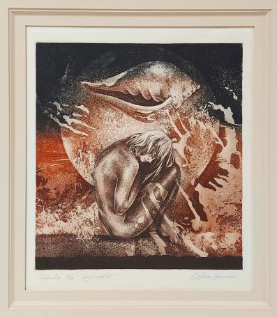 Belgische etser Guido Mariman met een gravure