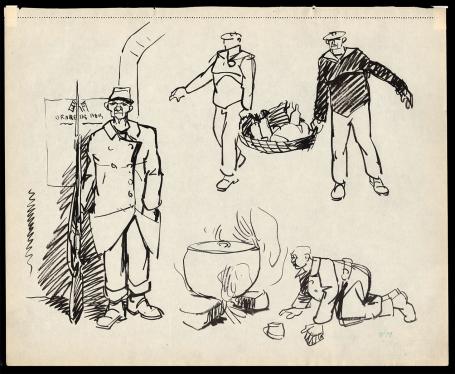 Soldaten getekend door Frans Masereel