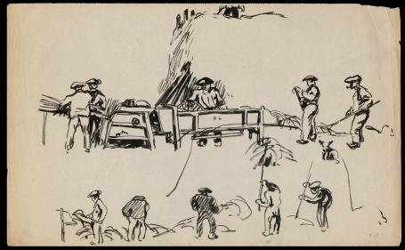 Potloodschetsen van F. Masereel