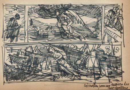 Kunstwerkjes op papier van Frans Masereel uit zijn schetsboek