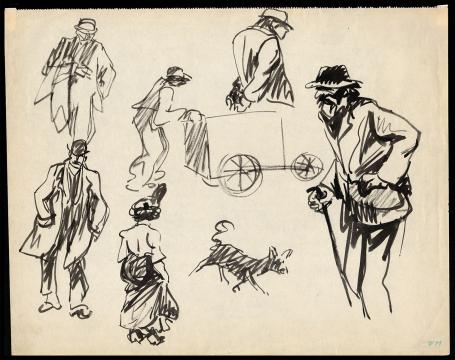Mensen geschetst door Frans Masereel