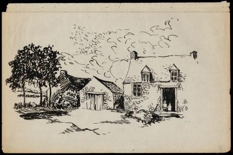 Kindjes in de deuropening van F. Masereel