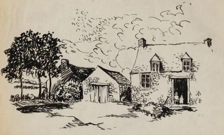 Tekening van Frans Masereel op papier uit vroege periode