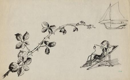 Schetsen van Frans Masereel op papier uit vroege periode