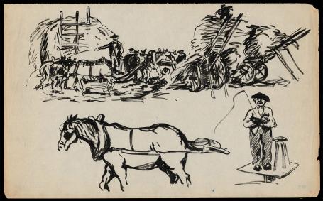 Inkt schetsen van F. Masereel