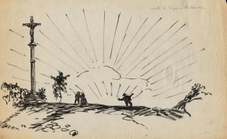 Schets van Frans Masereel op papier vroege periode