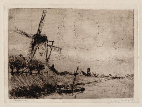 Maurice Seghers met een ets van Damme