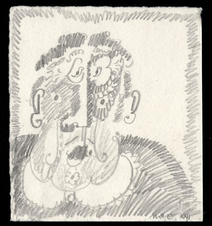 Tekening van de Brusselse kunstenaar Max Lapiower