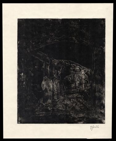 Monotype van de Gentse kunstenaar Gustaaf Prils