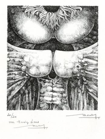 Litho van de kunstenaar Roland Monteyne