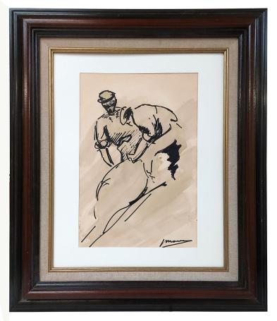 Houtskooltekening van de Antwerpse kunstenaar Mous kopen