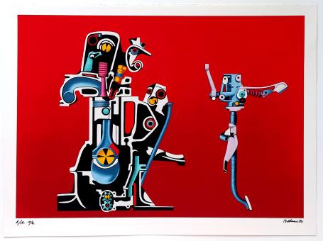 Grafisch kunstwerkje uit 1982 van de kunstschilder Roger Nellens