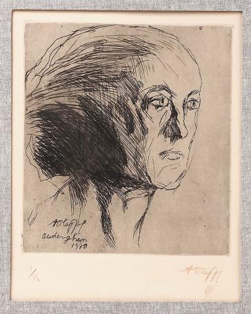 een droge naald ets van de Belgische etser Auguste Oleffe