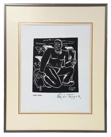 Linosnede van de Belgische kunstenaar Prosper De Troyer kopen