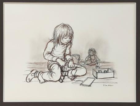 Belgische graficus  Paul Smolders met een tekening