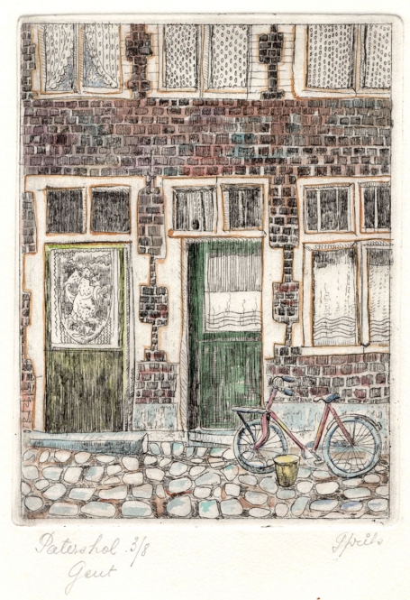 Grafisch werkje van de Gentse kunstenaar Gustaaf Prils