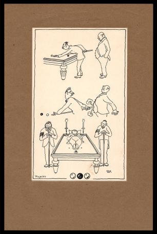 Pentekening van kunstenaar Maurice Pauwaert