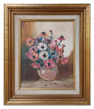 Bloemen in een vaas van Belgische schilder Henri Joseph Pauwels kopen