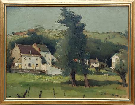 Pierre Hendrix Belgische schilder met landschapje