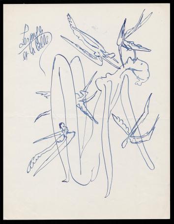 Blauwe inkttekening van Pierre-Louis Flouquet  kopen
