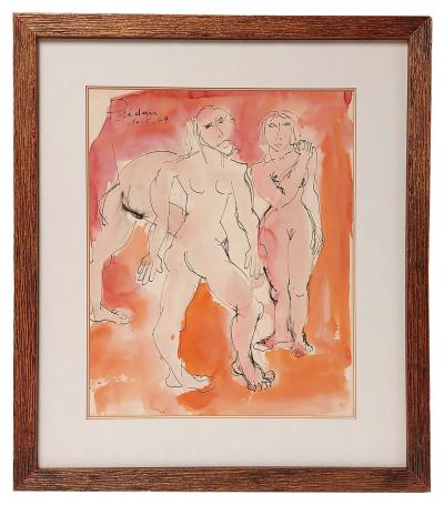 Bernadette Prédair met een aquarel